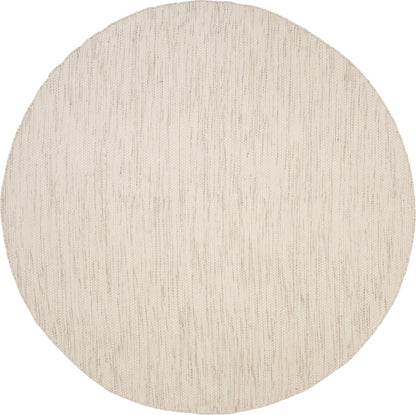 Vlak wollen vloerkleed Anna Rond Offwhite
