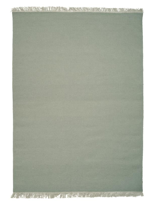 Vlak wollen vloerkleed Robijn Mint