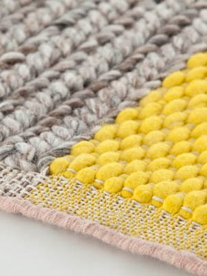 Vloerkleed Gan Mangas Space Plait Yellow V detail 1