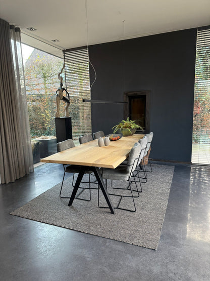 Wollen vloerkleed Fenne zwart bruin sfeer