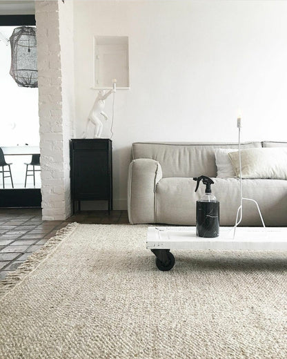 Wollen vloerkleed Veerle Beige interieur