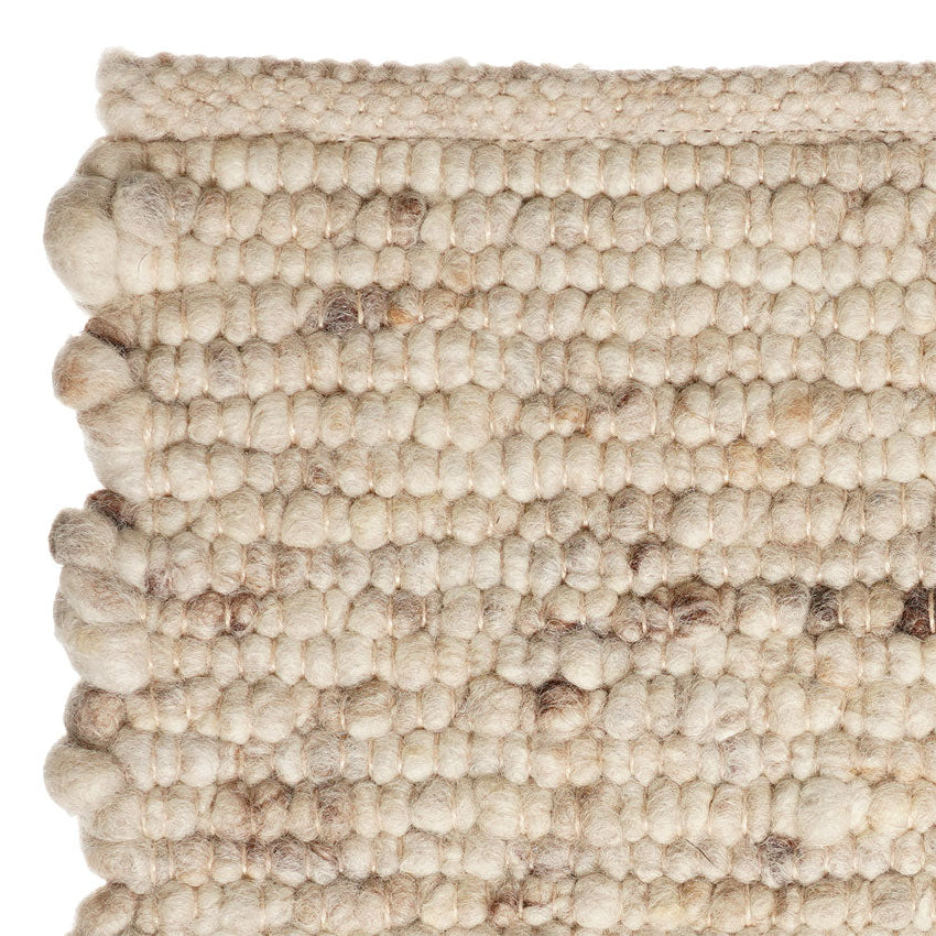 Wollen vloerkleed gevlochten Vera Beige 21 detail