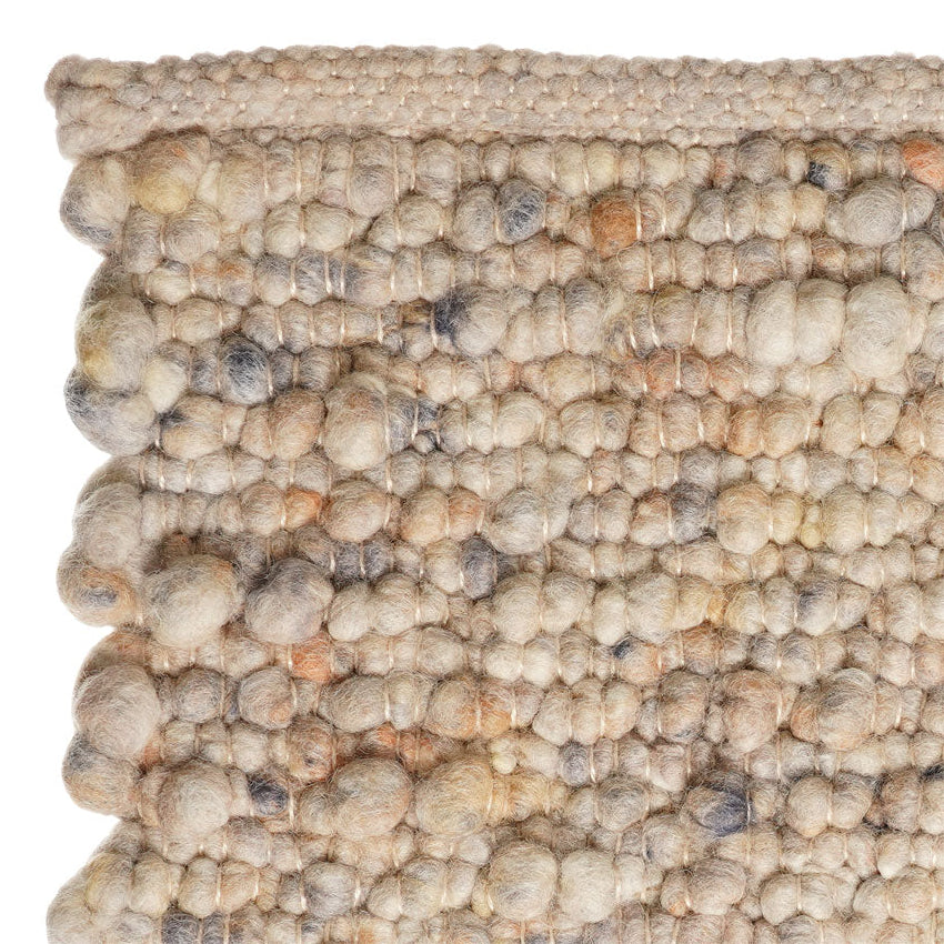 Wollen vloerkleed gevlochten Vera Beige Mix 23 detail