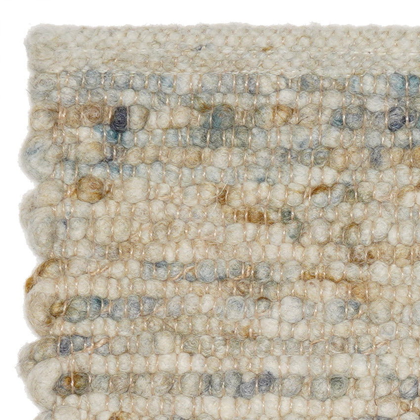 Wollen vloerkleed gevlochten Vera Beige Nature 17 detail