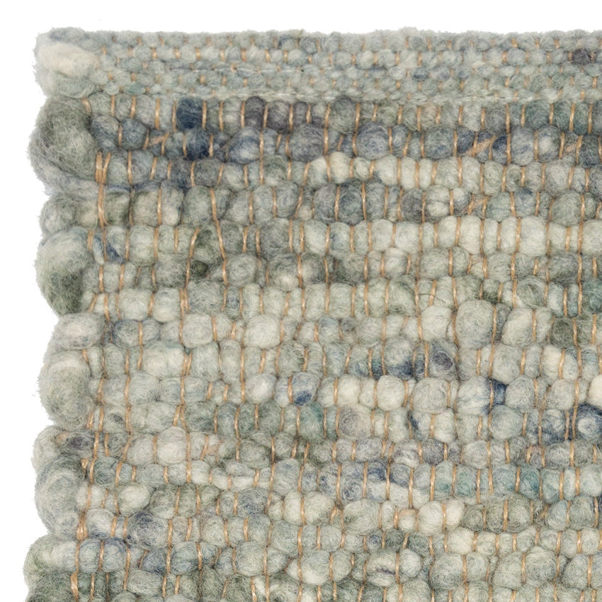 Wollen vloerkleed gevlochten Vera Jeans 14 detail