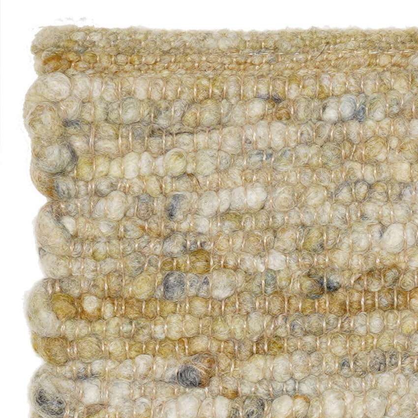 Wollen vloerkleed gevlochten Vera Mosterd 15 detail