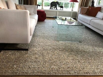Wollen vloerkleed geweven Lisanne Beige Natural 162