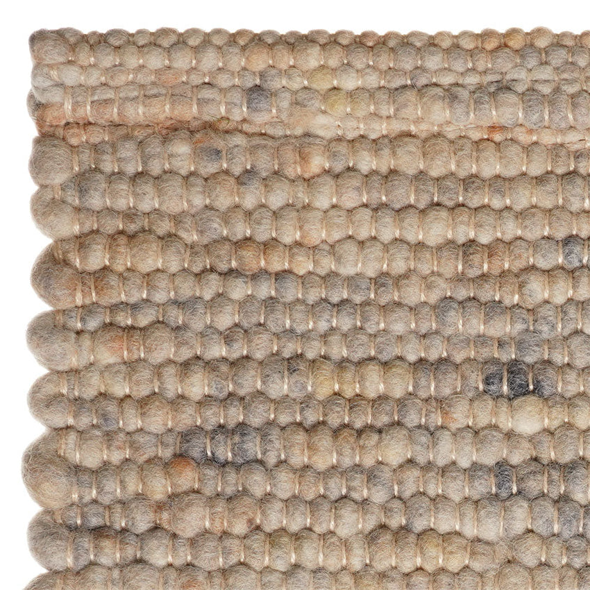 Wollen vloerkleed handgeweven Arna Beigegrijs Mix 05
