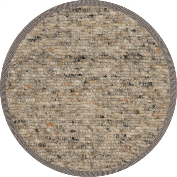 Wollen vloerkleed handgeweven Arna Rond Nature Mix 07