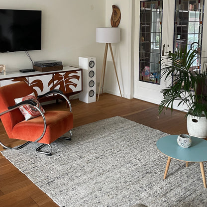 Wollen vloerkleed handgeweven Nanda Beige Groen 07 interieur