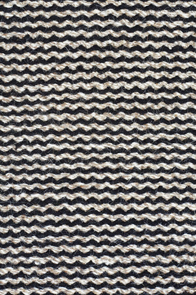 Wollen vloerkleed hip Fenne Zwart Bruin Detail