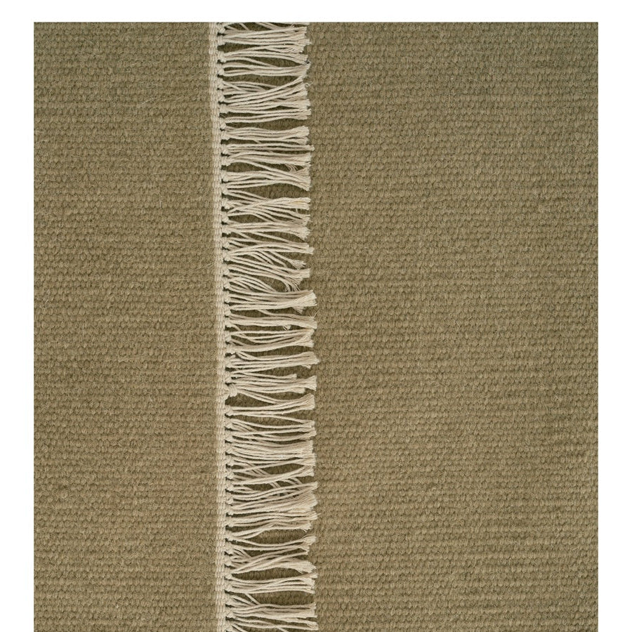 Wollen vloerkleed hip met flosjes Robijn Bamboo detail