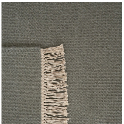 Wollen vloerkleed hip met flosjes Robijn Cactus detail