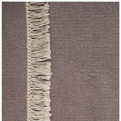 Wollen vloerkleed hip met flosjes Robijn Heather detail