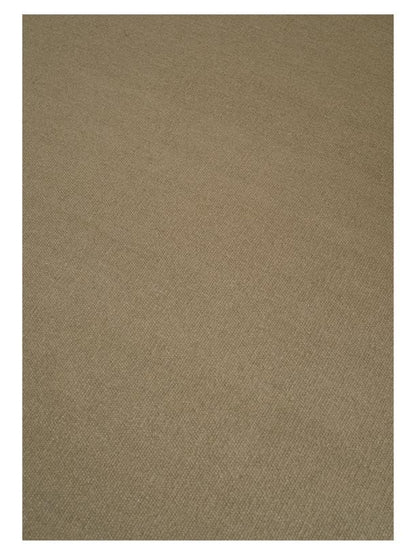 Wollen vloerkleed hip met flosjes Robijn Olive closeup