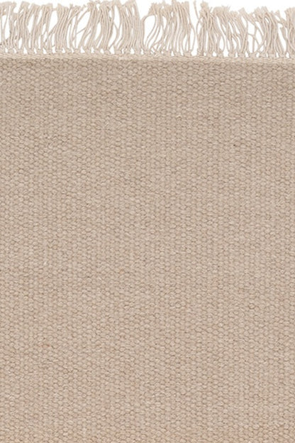 Wollen vloerkleed hip met flosjes Robijn Sand detail