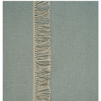 Wollen vloerkleed hip met flosjes Robijn Sky detail