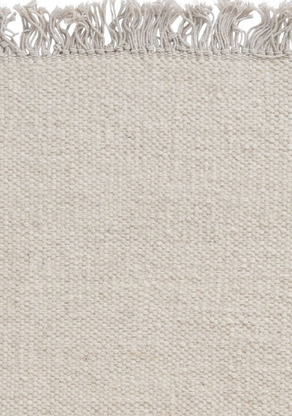 Wollen vloerkleed hip met flosjes Robijn White detail