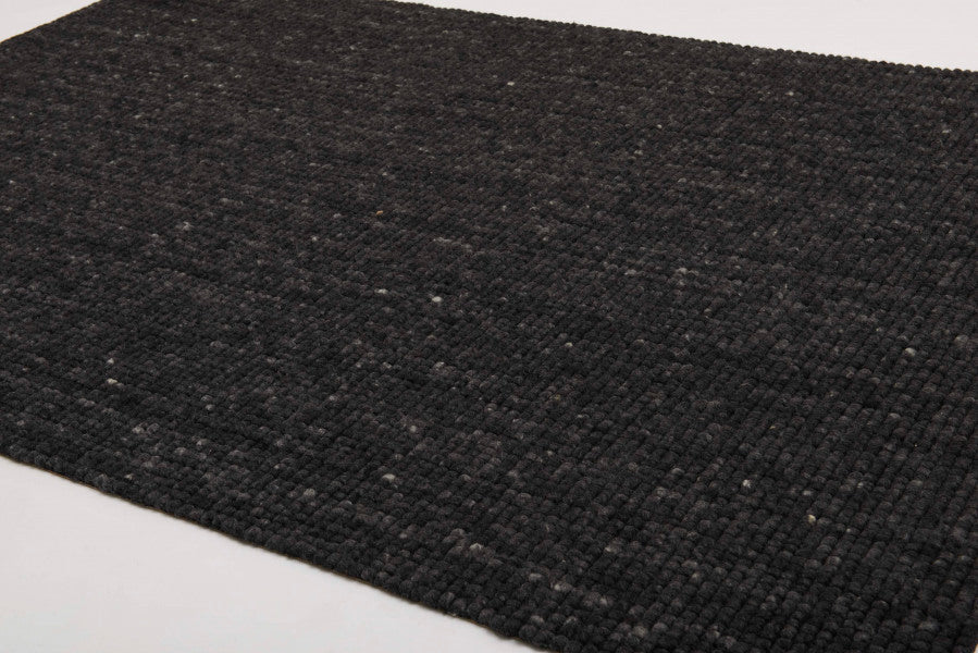 Wollen vloerkleed vlak geknoopt Keet Antraciet 24 sfeer