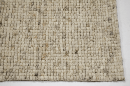 Wollen vloerkleed vlak geknoopt Keet Beige 13 closeup