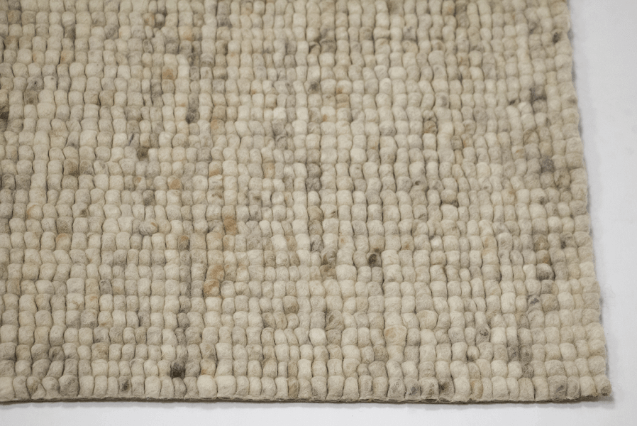 Wollen vloerkleed vlak geknoopt Keet Beige 13 closeup