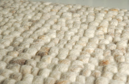 Wollen vloerkleed vlak geknoopt Keet Beige 13 detail