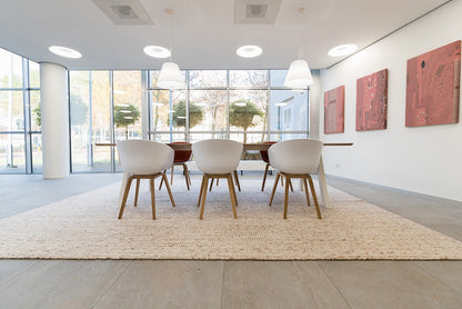 Wollen vloerkleed vlak geknoopt Keet Beige 13 sfeer