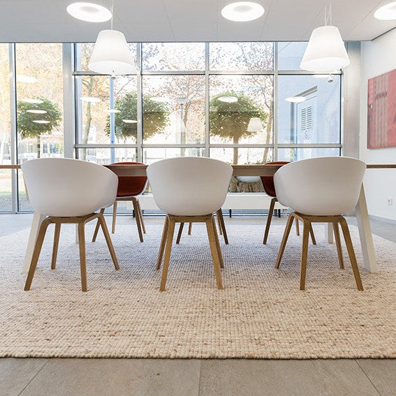 Wollen vloerkleed vlak geknoopt Keet Beige 13 sfeer