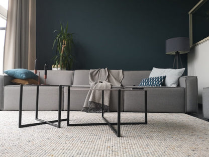 Wollen vloerkleed vlak geknoopt Keet Natural Beige mix 16 interieurfoto