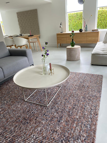 Wollen vloerkleed vlak geknoopt Keet Taupe Mix 93 Interieur