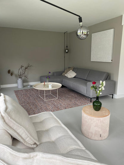 Wollen vloerkleed vlak geknoopt Keet Taupe Mix 93 interieurfoto