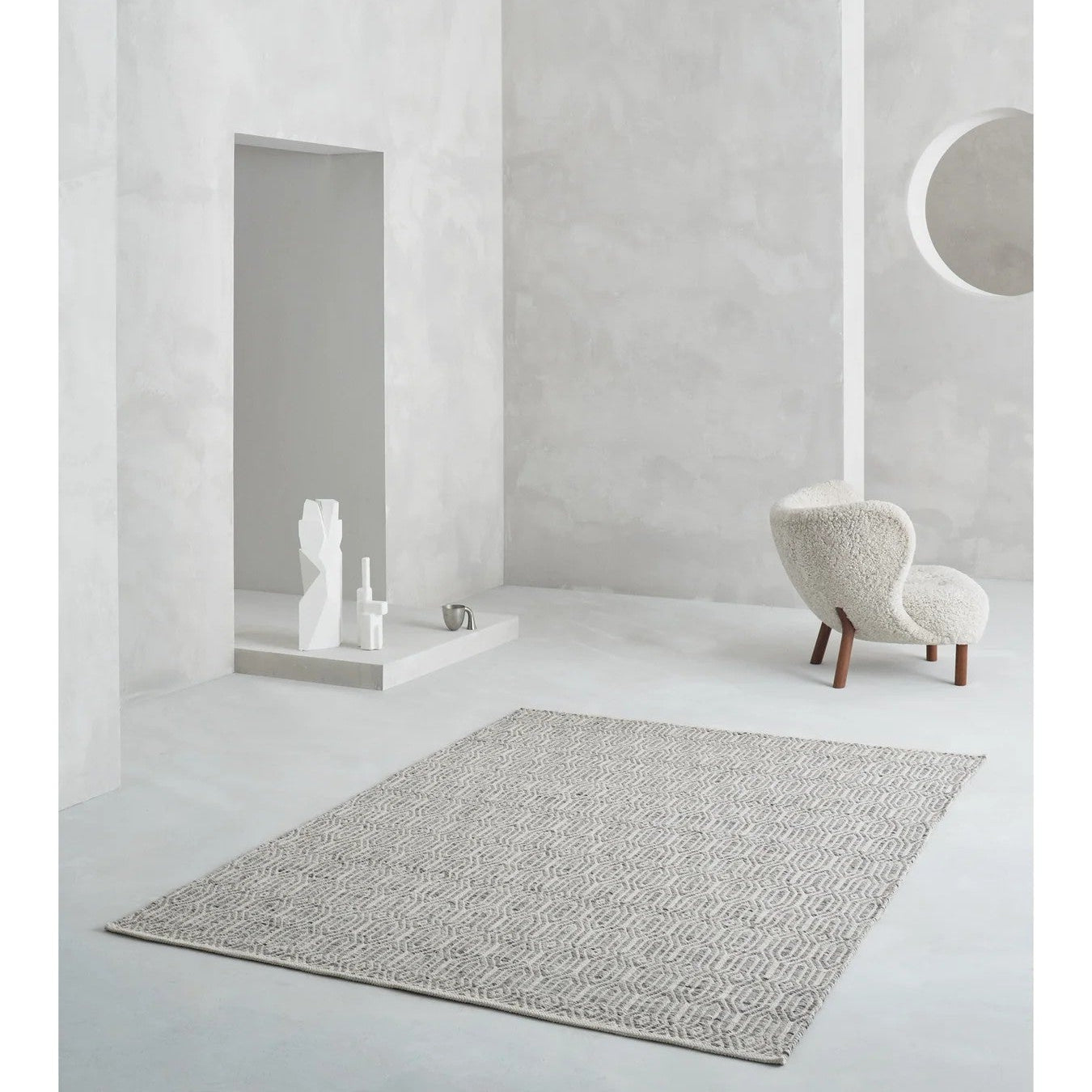 Wollen vloerkleed Jule Grey interieur