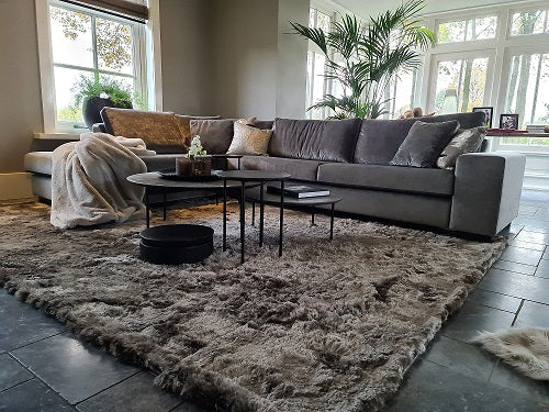 Hoogpolig vloerkleed glossy Doutzen Stone; Hoogpolig vloerkleed glossy Doutzen Stone