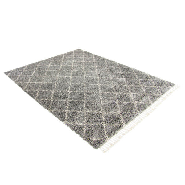 Berber vloerkleed hoogpolig Beni Ouarain Design 6 Wit; Berber vloerkleed hoogpolig Beni Ouarain Design 6 Wit