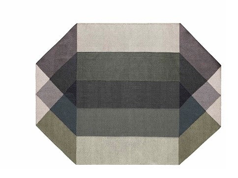 Design vloerkleed Gan Rugs Diamond Indoor Green Grey; Design vloerkleed Gan Rugs Diamond Indoor Green Grey; Design vloerkleed Gan Rugs Diamond Indoor Green Grey