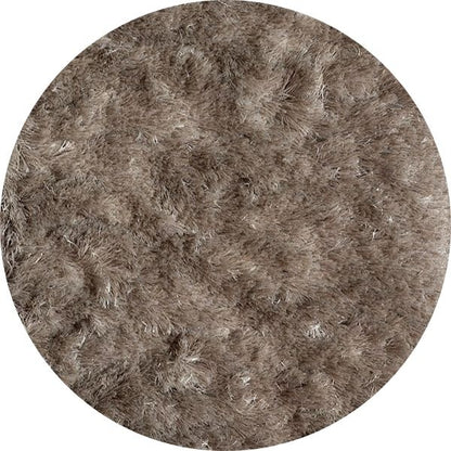 Rond hoogpolig vloerkleed glossy Doutzen Ecru