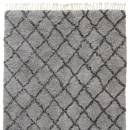 Berber vloerkleed hoogpolig Beni Ouarain Design 2 Grijs; Berber vloerkleed hoogpolig Beni Ouarain Design 2 Grijs; Berber vloerkleed hoogpolig Beni Ouarain Design 2 Grijs