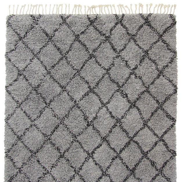 Berber vloerkleed hoogpolig Beni Ouarain Design 2 Grijs; Berber vloerkleed hoogpolig Beni Ouarain Design 2 Grijs; Berber vloerkleed hoogpolig Beni Ouarain Design 2 Grijs