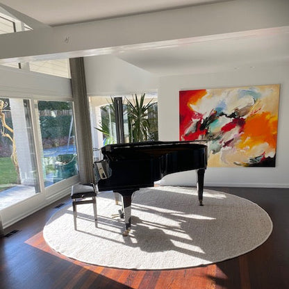 Wollen kleed Nanda lichtbeige01 rond maatwerk sfeer 
1